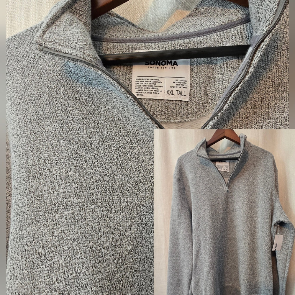 Sonoma Heather Gray Quarter-Zip Pullover